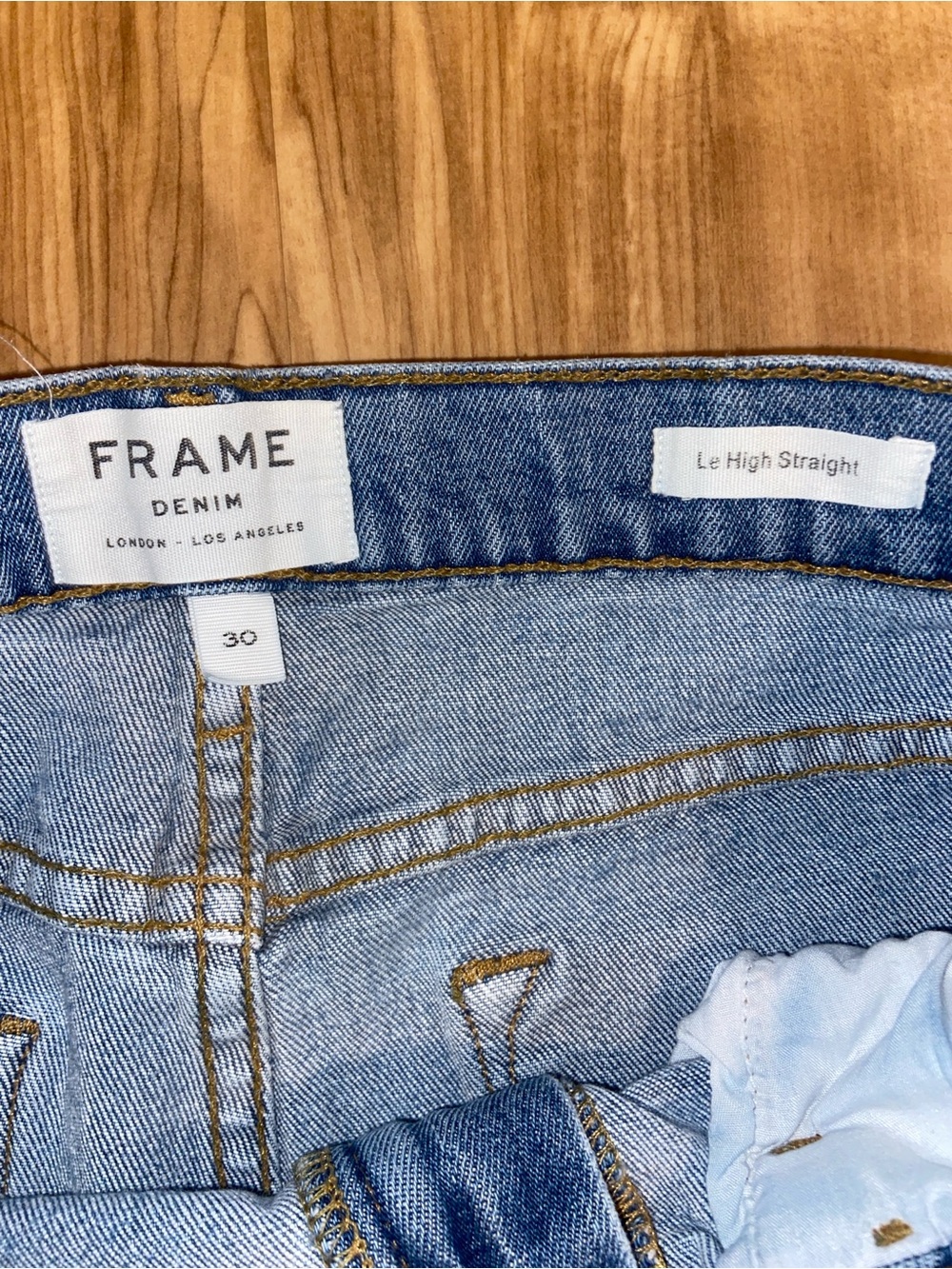 Frame Denim Le High Straight Medium Blue Cropped Distressed Jeans Raw Hem - Picture 6 of 10